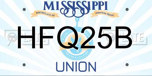 HFQ25B Mississippi License Plate