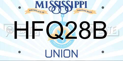 HFQ28B Mississippi License Plate