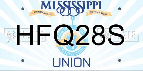 HFQ28S Mississippi License Plate