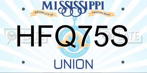 HFQ75S Mississippi License Plate