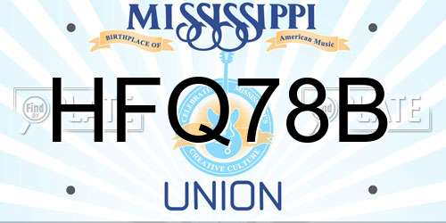 HFQ78B Mississippi License Plate