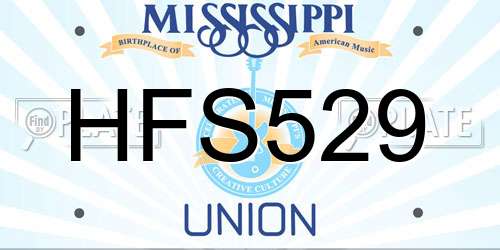 HFS529 Mississippi License Plate