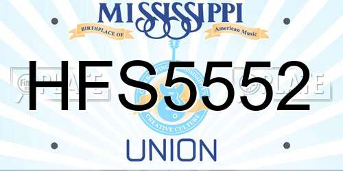 HFS5552 Mississippi License Plate