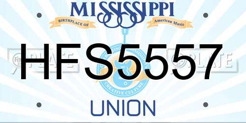HFS5557 Mississippi License Plate
