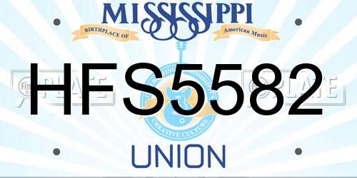 HFS5582 Mississippi License Plate