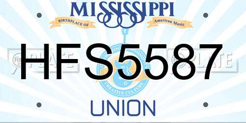 HFS5587 Mississippi License Plate