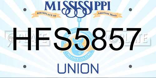 HFS5857 Mississippi License Plate