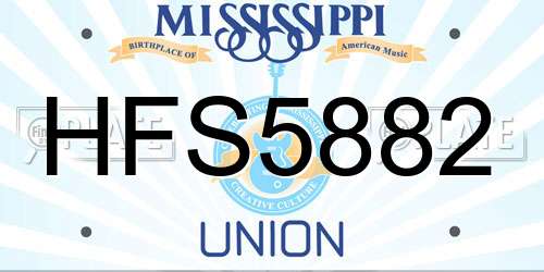HFS5882 Mississippi License Plate