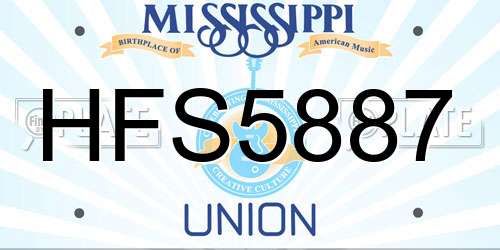 HFS5887 Mississippi License Plate