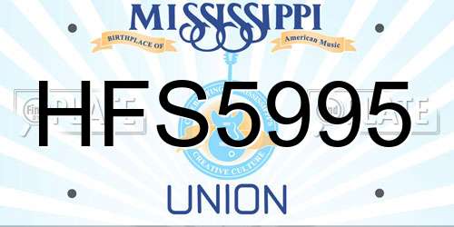 HFS5995 Mississippi License Plate