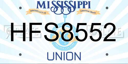 HFS8552 Mississippi License Plate