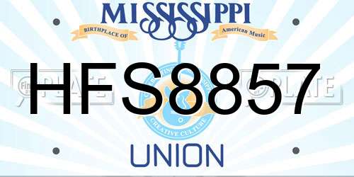 HFS8857 Mississippi License Plate