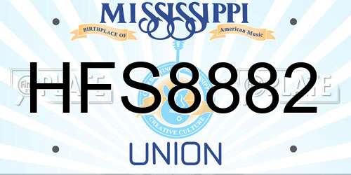 HFS8882 Mississippi License Plate