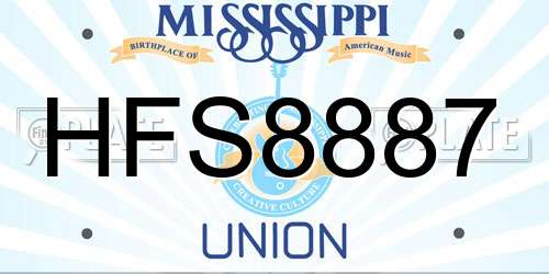 HFS8887 Mississippi License Plate