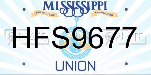 HFS9677 Mississippi License Plate
