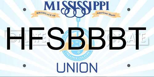 HFSBBBT Mississippi License Plate