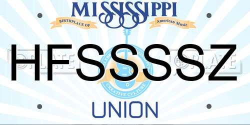 HFSSSSZ Mississippi License Plate