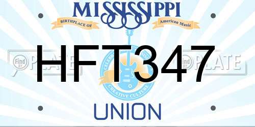 HFT347 Mississippi License Plate