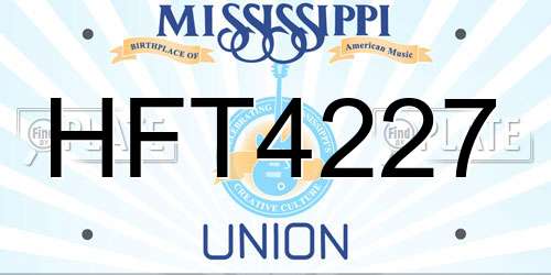 HFT4227 Mississippi License Plate