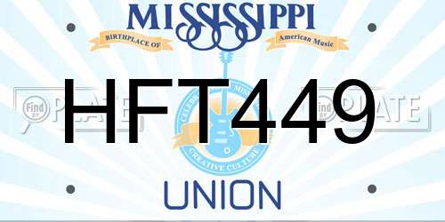 HFT449 Mississippi License Plate