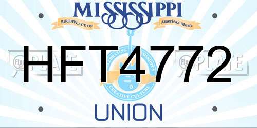 HFT4772 Mississippi License Plate