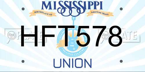HFT578 Mississippi License Plate