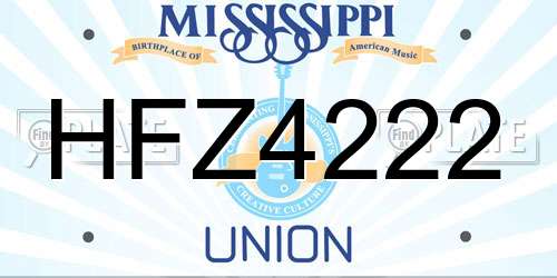 HFZ4222 Mississippi License Plate