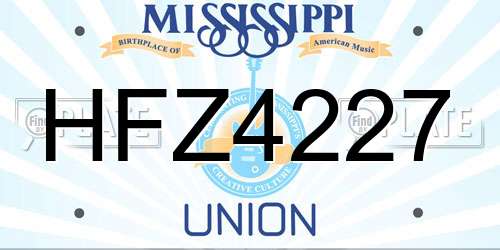 HFZ4227 Mississippi License Plate