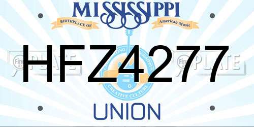 HFZ4277 Mississippi License Plate