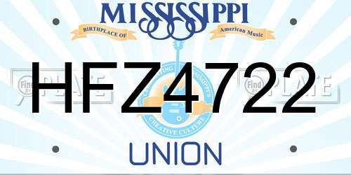 HFZ4722 Mississippi License Plate