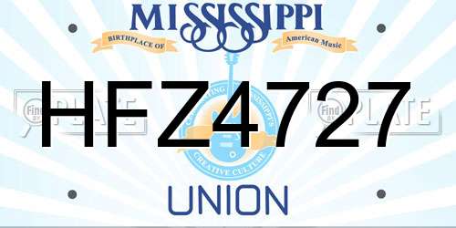 HFZ4727 Mississippi License Plate