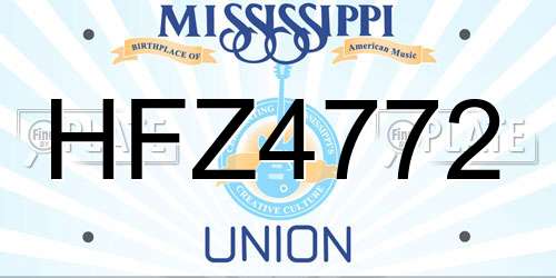 HFZ4772 Mississippi License Plate