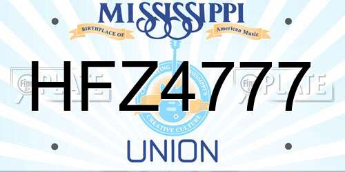 HFZ4777 Mississippi License Plate