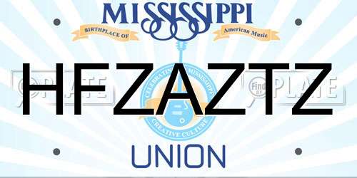 HFZAZTZ Mississippi License Plate