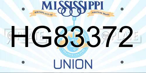 HG83372 Mississippi License Plate