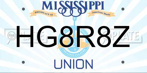 HG8R8Z Mississippi License Plate