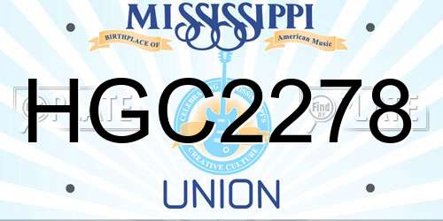 HGC2278 Mississippi License Plate