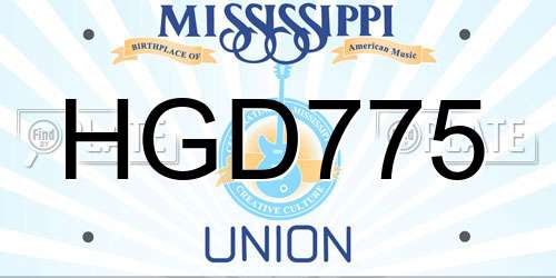HGD775 Mississippi License Plate
