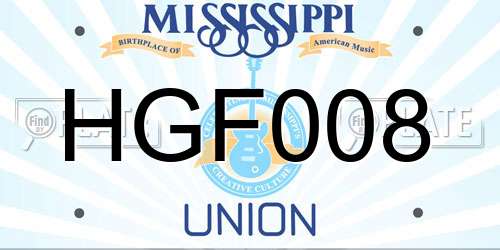 HGF008 Mississippi License Plate