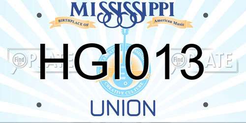 HGI013 Mississippi License Plate