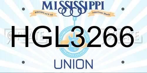 HGL3266 Mississippi License Plate