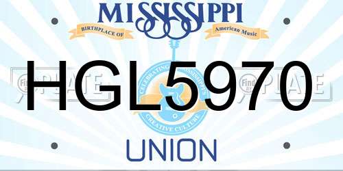 HGL5970 Mississippi License Plate
