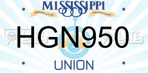 HGN950 Mississippi License Plate