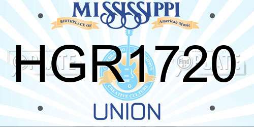 HGR1720 Mississippi License Plate