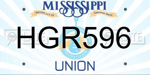 HGR596 Mississippi License Plate
