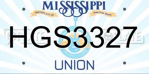 HGS3327 Mississippi License Plate