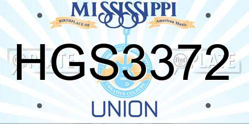 HGS3372 Mississippi License Plate
