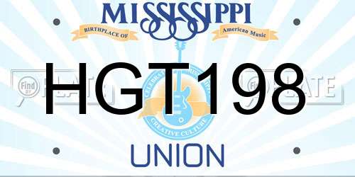 HGT198 Mississippi License Plate