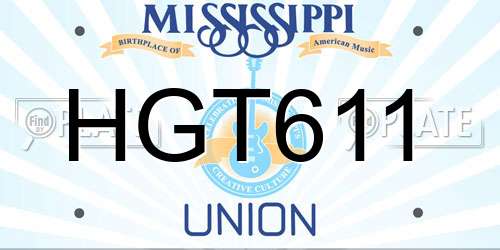 HGT611 Mississippi License Plate