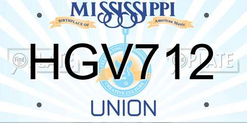 HGV712 Mississippi License Plate